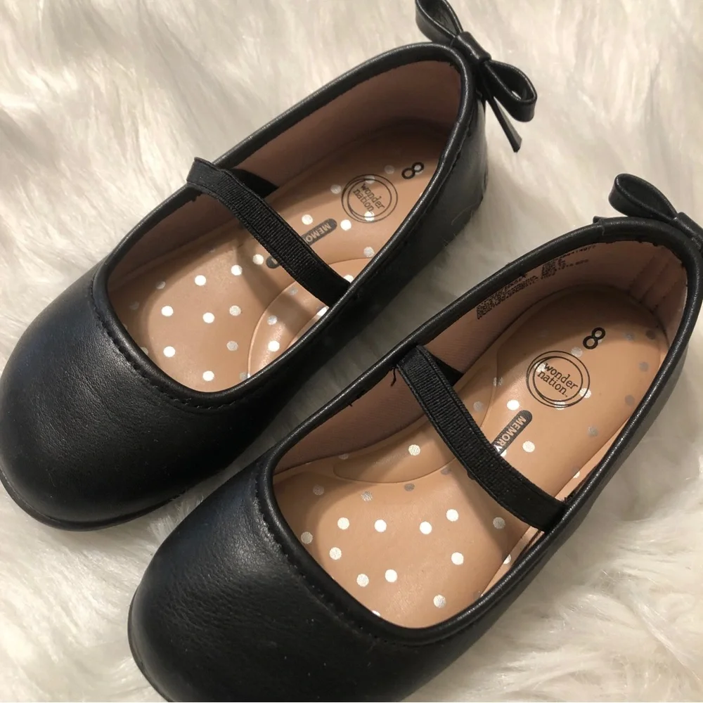 Wonder Nation size 8 black toddler girl flats